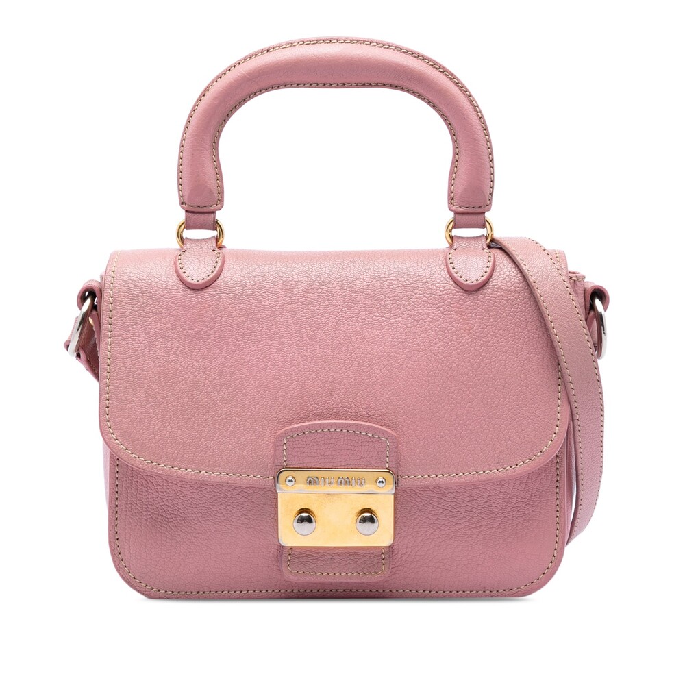 Miu Goatskin Madras Top Handle #275580M46B